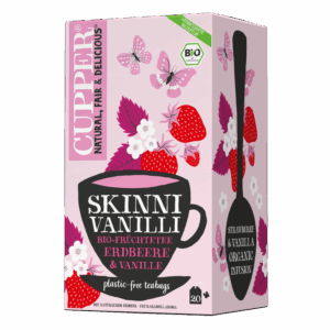 Ekologiška FAIRTRADE CUPPER vaisių arbata su braškėmis ir vanile Skinni Vanilli 40g