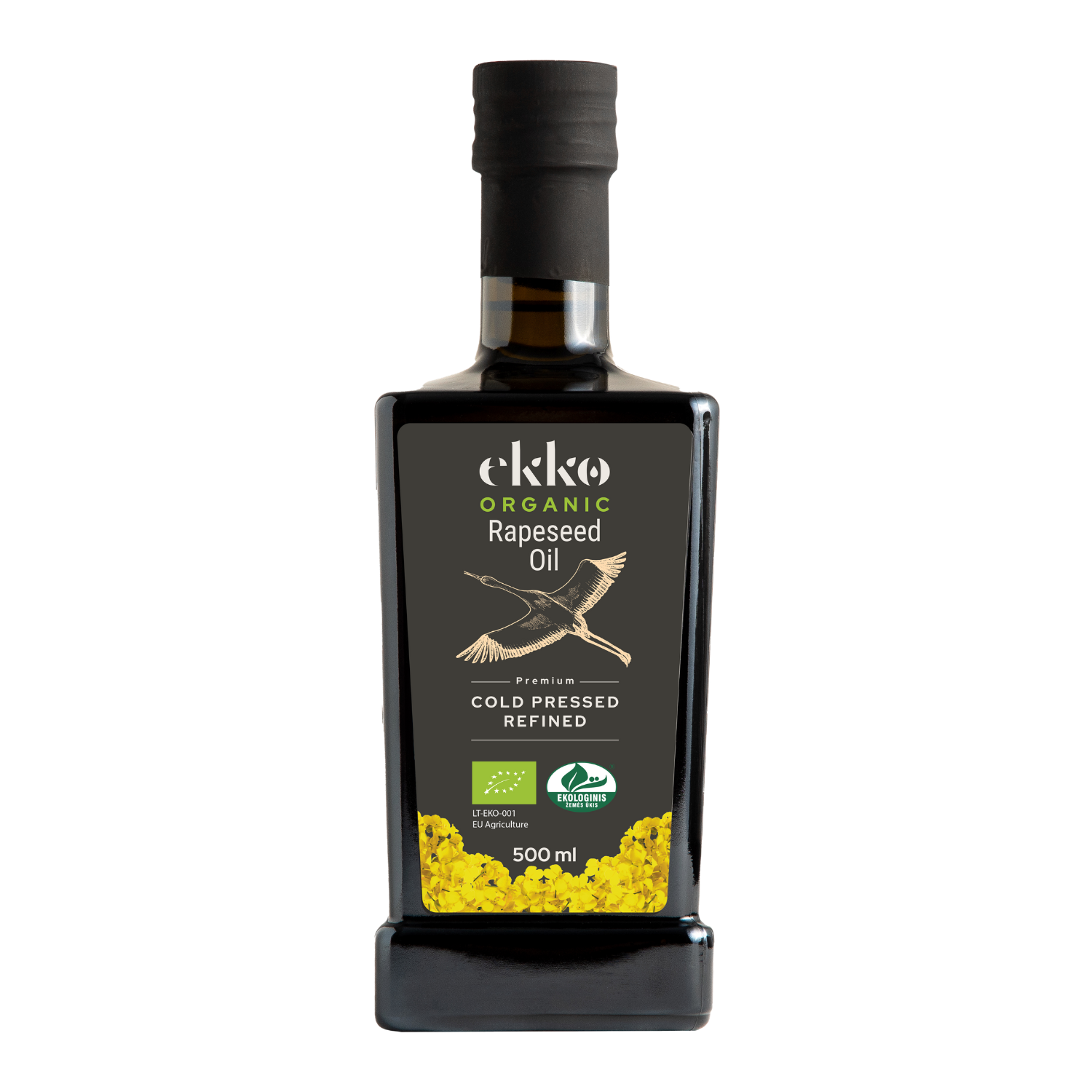 Ekologiškas rafinuotas šalto spaudimo rapsų aliejus EKKO 500ml