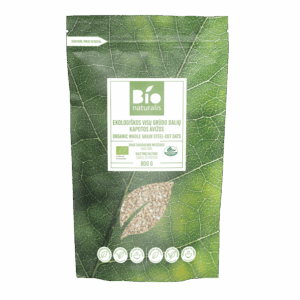 Ekologiškos pilno grūdo kapotos avižos BIONATURALIS 800g